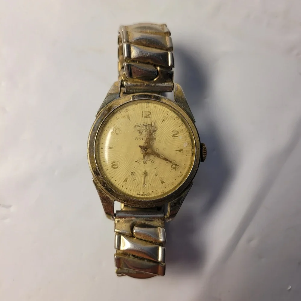 Windsor Watch Mechanical‎ Swiss Made Two-Tone Expansion Band Vintage